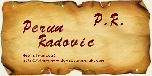Perun Radović vizit kartica